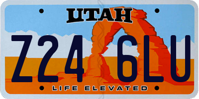 UT license plate Z246LU
