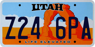 UT license plate Z246PA