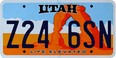 UT license plate Z246SN
