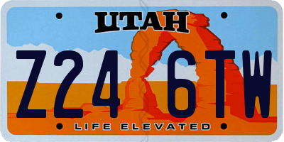 UT license plate Z246TW