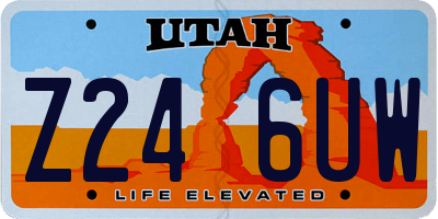 UT license plate Z246UW