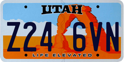UT license plate Z246VN