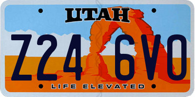 UT license plate Z246VO