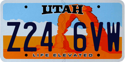 UT license plate Z246VW