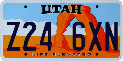 UT license plate Z246XN