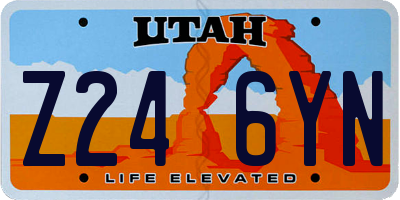 UT license plate Z246YN