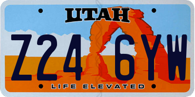 UT license plate Z246YW