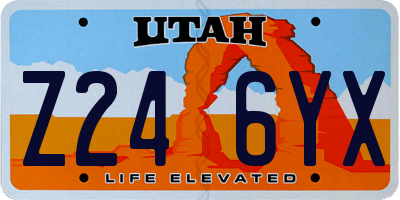 UT license plate Z246YX