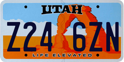 UT license plate Z246ZN