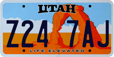 UT license plate Z247AJ