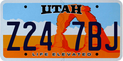 UT license plate Z247BJ
