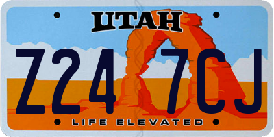 UT license plate Z247CJ