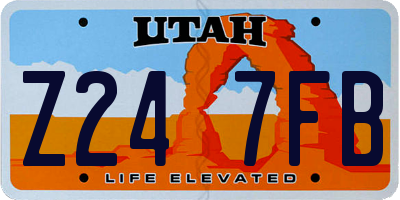 UT license plate Z247FB