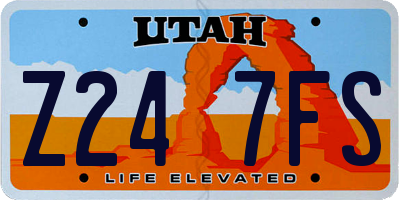 UT license plate Z247FS