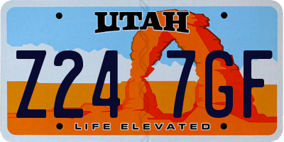 UT license plate Z247GF