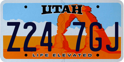 UT license plate Z247GJ