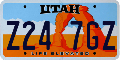 UT license plate Z247GZ