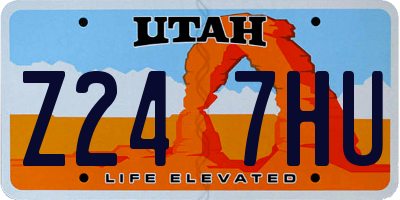 UT license plate Z247HU