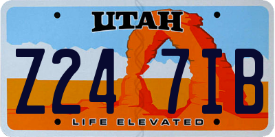 UT license plate Z247IB