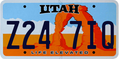 UT license plate Z247IQ