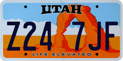 UT license plate Z247JF