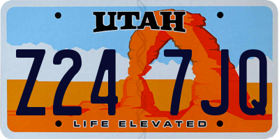UT license plate Z247JQ
