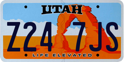 UT license plate Z247JS