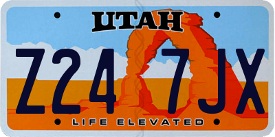 UT license plate Z247JX