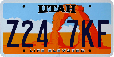 UT license plate Z247KF