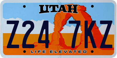 UT license plate Z247KZ