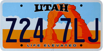 UT license plate Z247LJ