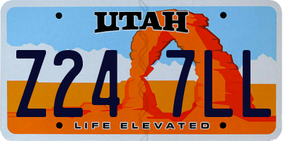 UT license plate Z247LL