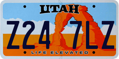 UT license plate Z247LZ