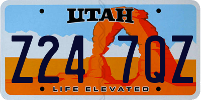 UT license plate Z247QZ