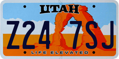 UT license plate Z247SJ