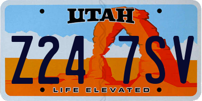 UT license plate Z247SV