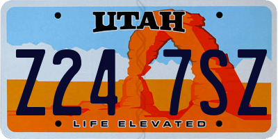 UT license plate Z247SZ