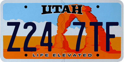 UT license plate Z247TF