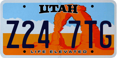 UT license plate Z247TG