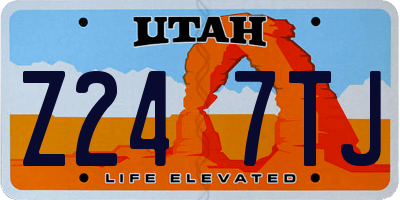 UT license plate Z247TJ