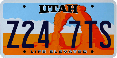 UT license plate Z247TS