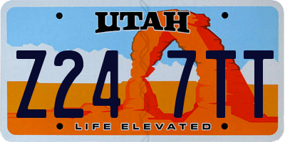 UT license plate Z247TT