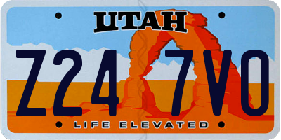 UT license plate Z247VO