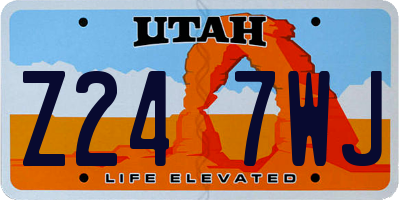 UT license plate Z247WJ