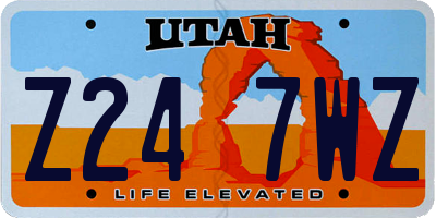 UT license plate Z247WZ