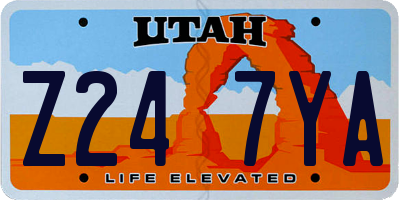 UT license plate Z247YA