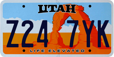 UT license plate Z247YK
