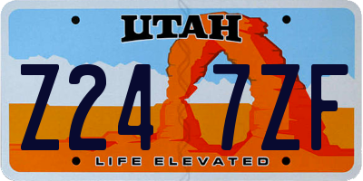 UT license plate Z247ZF