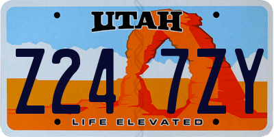 UT license plate Z247ZY