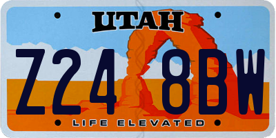 UT license plate Z248BW